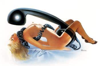 The picture shows a fetish girl rolling her body while in a nude stance on the phone.